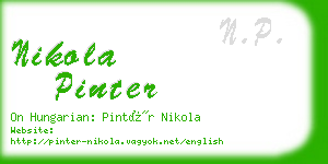 nikola pinter business card